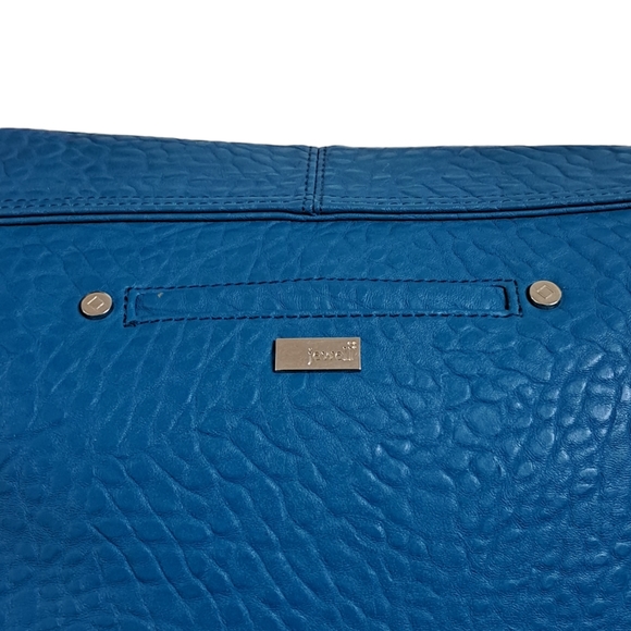 Jewell By 31 Blue Handbag Purse Satchel Women's Faux Leather 12x10" Colorful - Picture 6 of 13